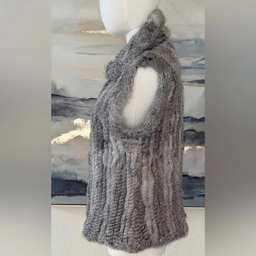 Bagatelle 100% Genuine Rabbit Fur Size S Winter Grey - Picture 4 of 16